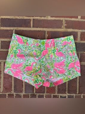 Lilly Pulitzer The Walsh Short- Neon Pink Flamingo Print High Waist Shorts